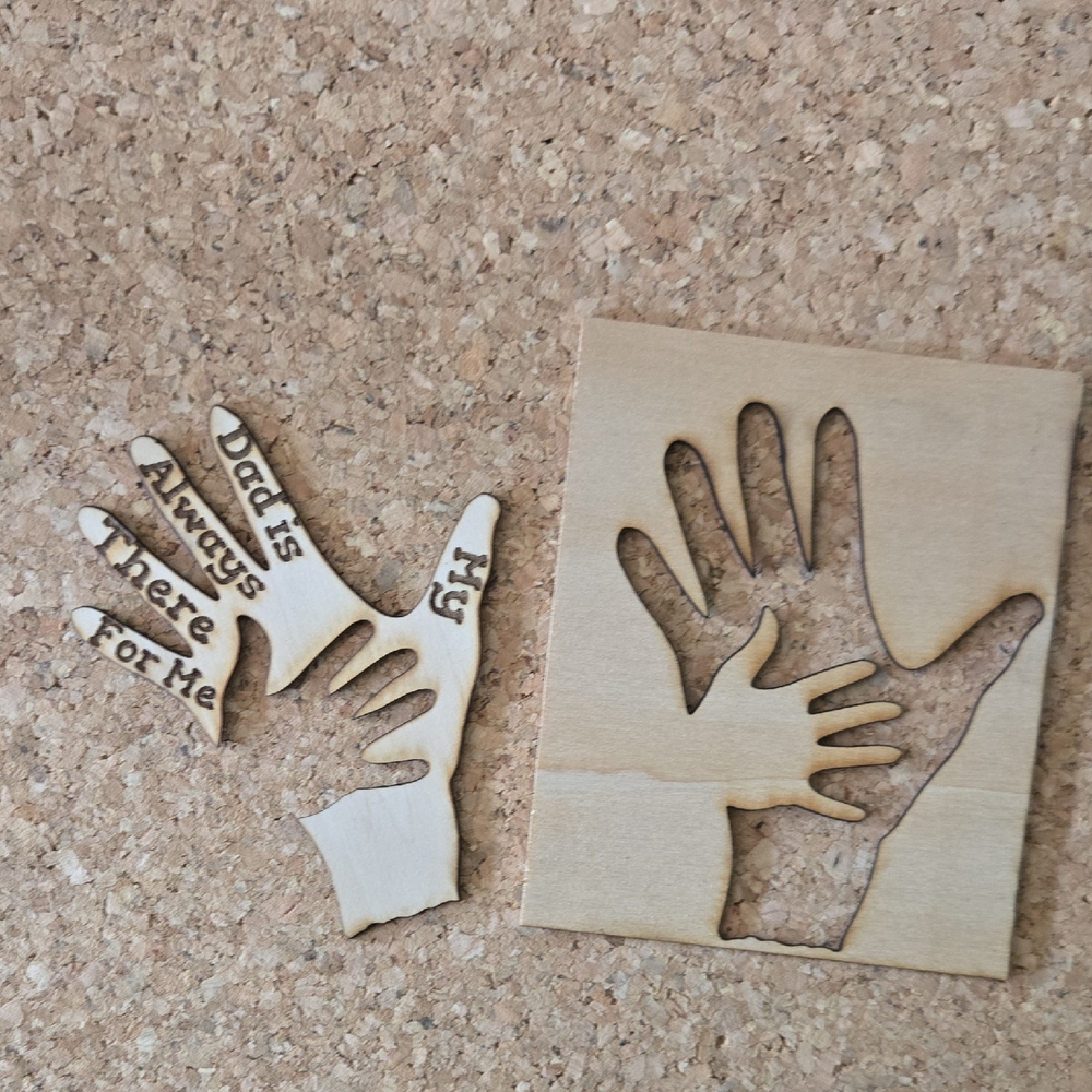 Engraved Wooden Handprint Plaque